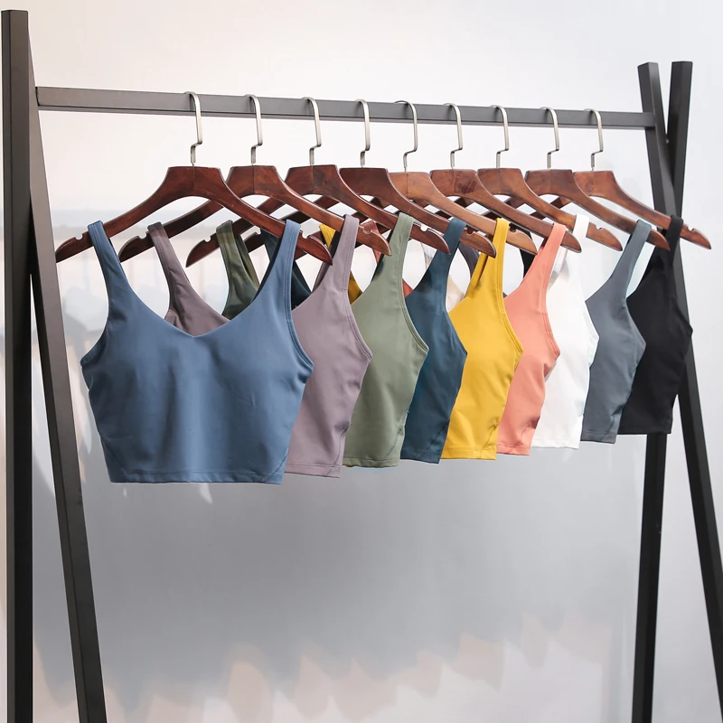 Lulu Fitness Tank Top Women Sports Support Sexy Tight Gym Yoga Vest Buttery Soft Weightless With Removable Chest Pad Custom Logo