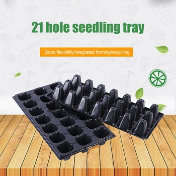 

21-Hole Seedling Tray Thickened Vegetable Seeds Plastic Plug Tray Planting Container Plant Plug Tray Non-Porous Plug Tray