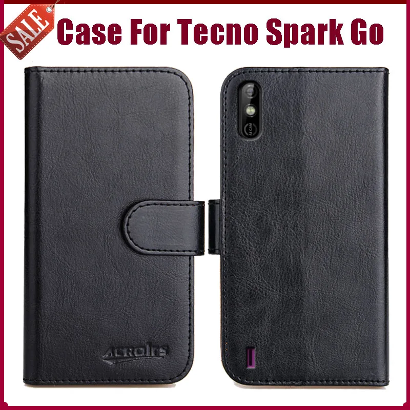 

Hot! Tecno Spark Go Case 6.1" 6 Colors Flip Soft Leather Phone Wallet Cover Stand Function Case Credit Card Slots