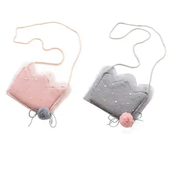 

Baby Girls Furry Now Bags Warmly Children Baby Handbag Sweet Princess Imperial Crown Bags Girls Baby Cute Coin Purse