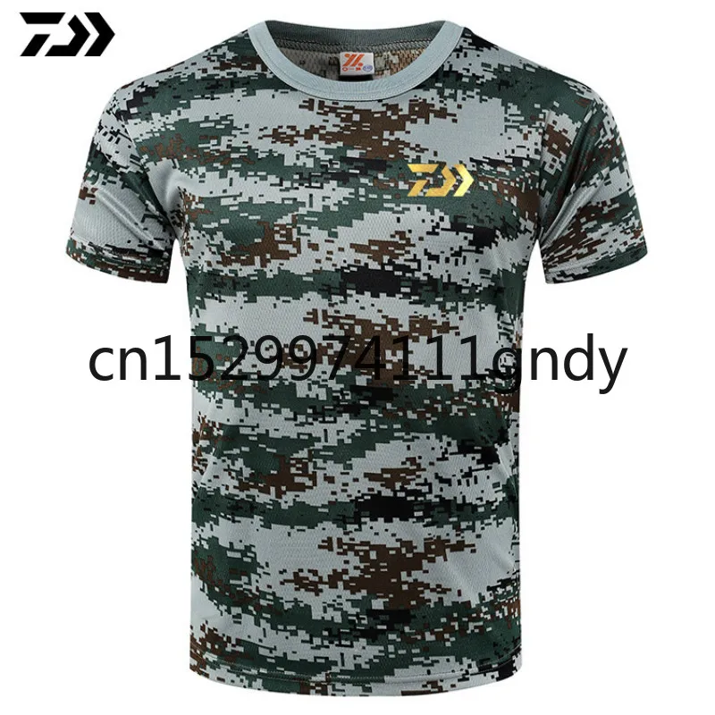 

New Fishing T Shirt Fishing Heartbeat T-Shirt Daiwa Fishing Tee Shirt Basic Men Cute Cotton Short Sleeves Camouflage Tshirt