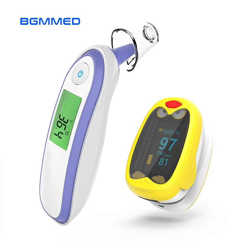 

Medical Infrared Thermometer Baby Finger Pulse Oximeter Spo2 PR Monitor Children Pediatric oximetro Saturation Meter