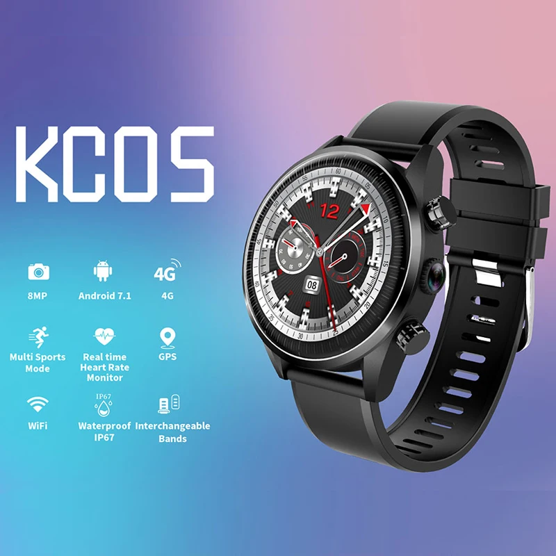 ESEED KC05 4G gps smart watch men 2019 new Android 7.1.1 5MP Camera 620Mah Battery ip67 waterproof smartwatch for samsung huawei