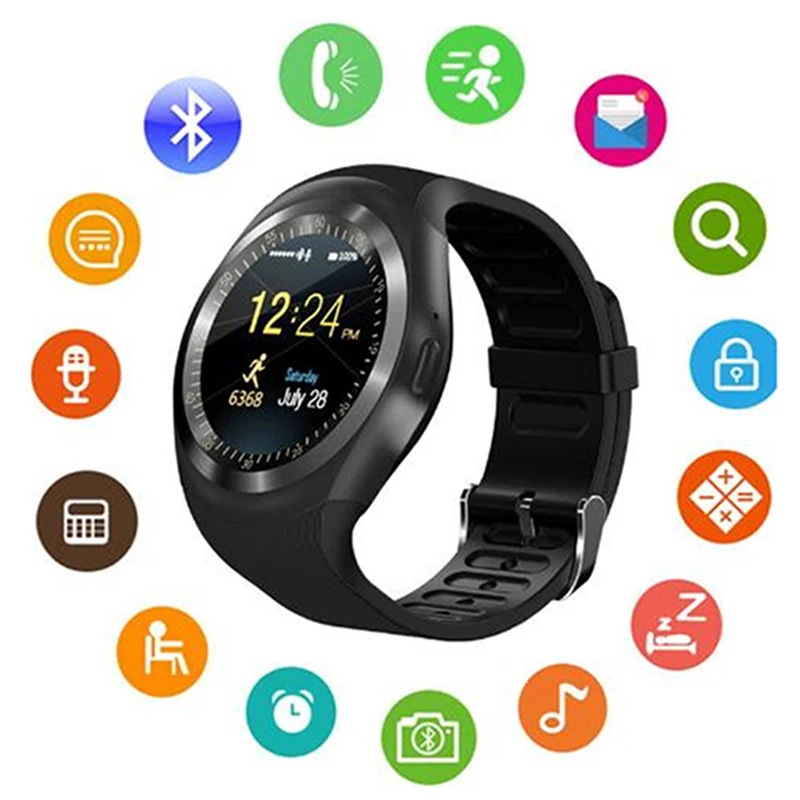 

Y1 Smart watch Bluetooth Relogio Men Women Clock Android Smartwatch Waterproof Phone Call GSM Sim Remote Camera Sports Pedometer