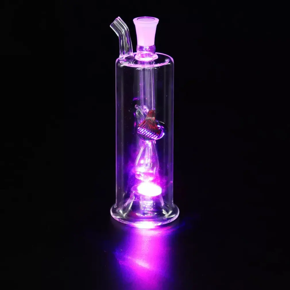 Tricolor Led Light Glass Smoking Hookah Hose Accessories Hook Accessories Unique Glass Water Smoking Pipes Cigarette Holder