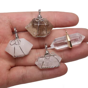 

Natural Stone Crystal Winding Pendant Irregular Shape Charm Pendants For jewelry making DIY necklace Earring accessories