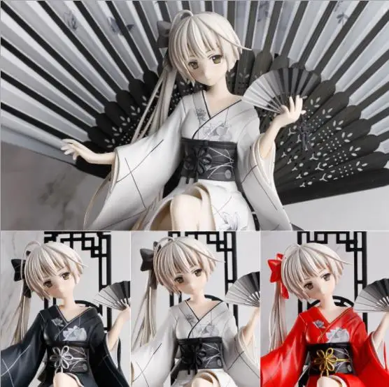 

26cm Anime ALPHAMAX SKYTUBE Anime Figure with fan Animate Kasugano Sora kimono sexy girl PVC Action Figures toys Anime figure