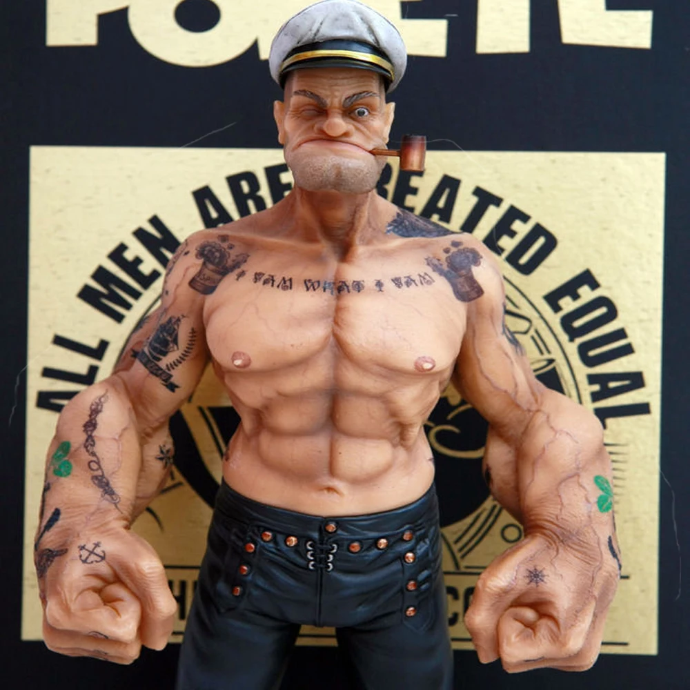 1/6 Popeye Sailor Man Vintage Retro Cartoon Model Figure Unpainted Resin Kit 12" 