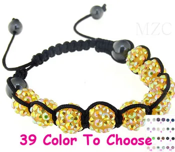 

wen women disco ball+Frhr34 Yellow Fasion Resin rhinestone Ball bead crystal Bracelet Hotsale jewelry