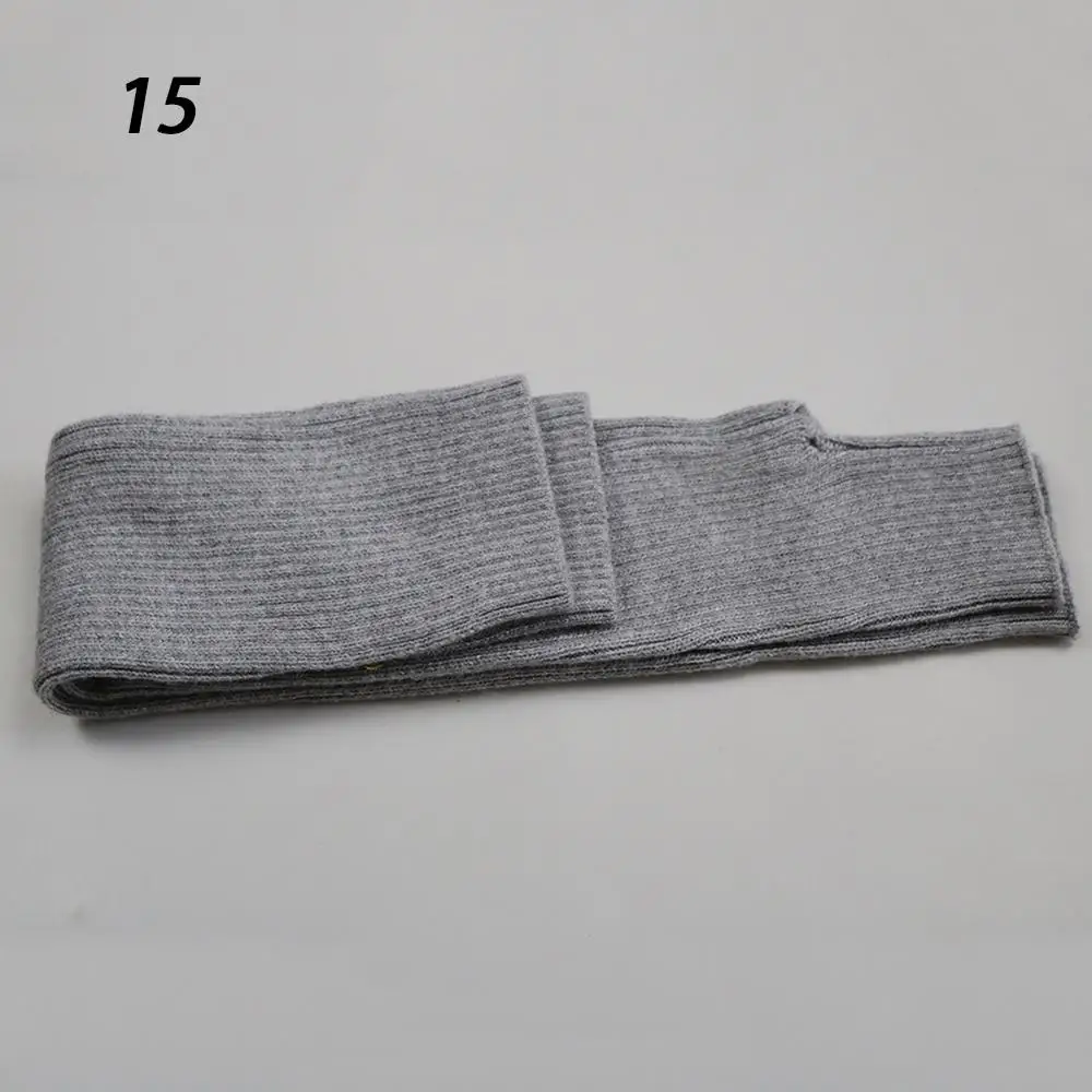 Sparsil, женские зимние гетры, кашемировые длинные перчатки без пальцев, одноцветные теплые варежки, налокотники, вязаные рукава, 50 см перчатки - Цвет: 15-Light Grey