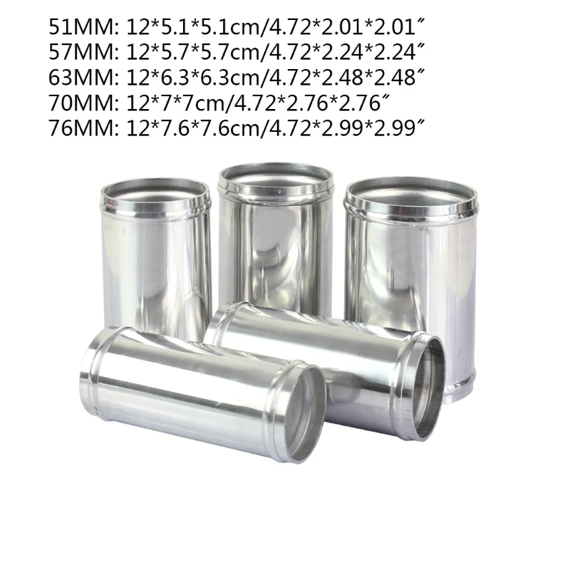 Universal Tube Diameter 51mm/57mm/63mm/70mm/76mm Polished Aluminum