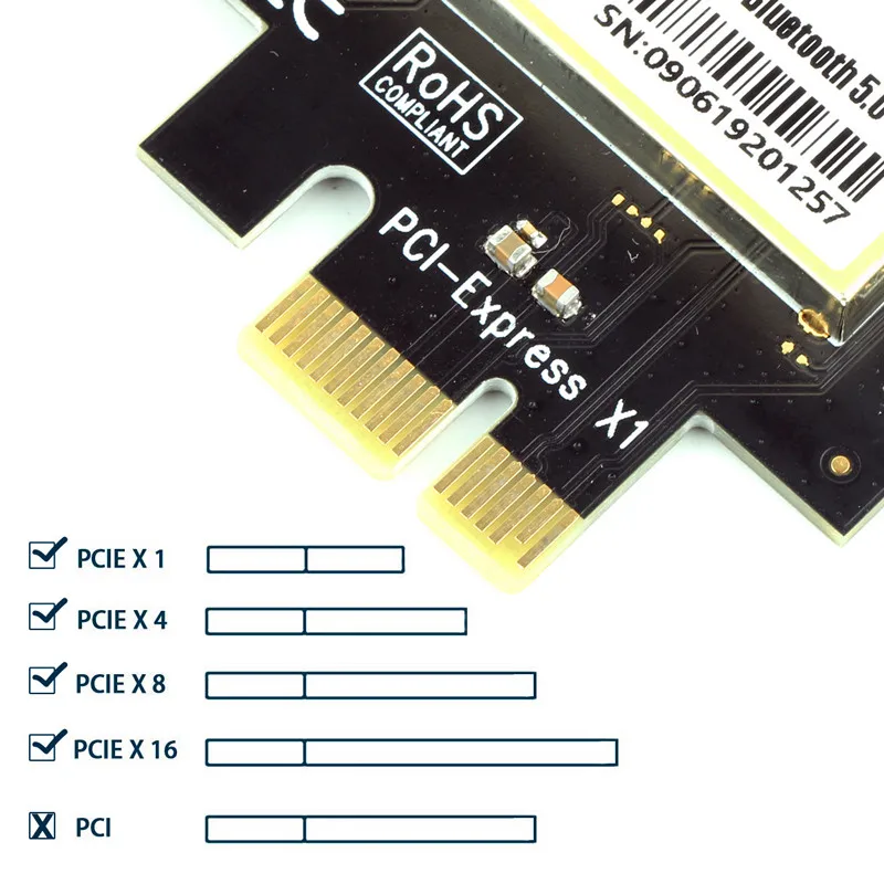 Ubit Bluetooth 5,0 | 2,4 Гбит/с Pcie Wifi карта гигабитная Двухдиапазонная сетевая карта Wifi 6 AX200 беспроводной адаптер для ПК рабочего стола Windows