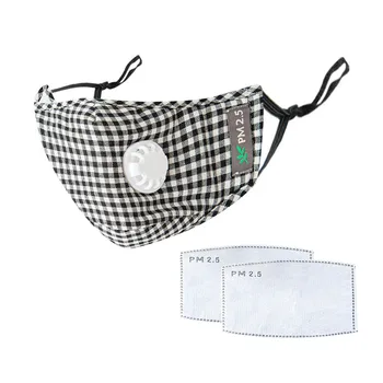 

Adult Men Women Mask Washable Reusable Plaid Face 1pc Mask With 2pc Filters Mouth Muffle Unisex Faceshield Masque