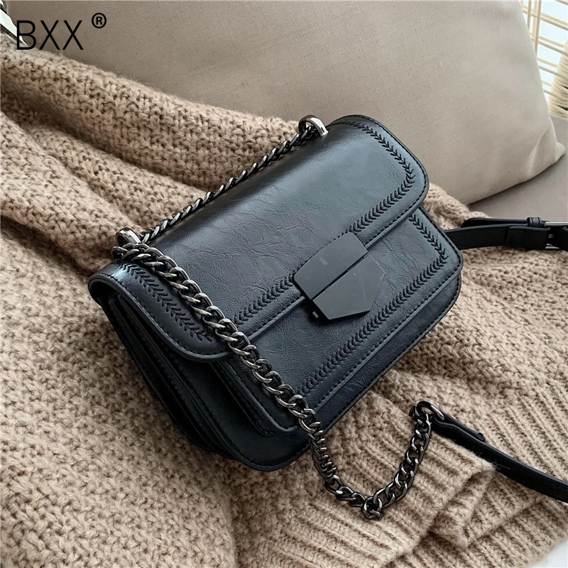 

[BXX] Solid Color PU Leather Saddle Bags For Women 2020 Spring Fashion Crossbody Shoulder Messenger Bag Female Handbags HJ946