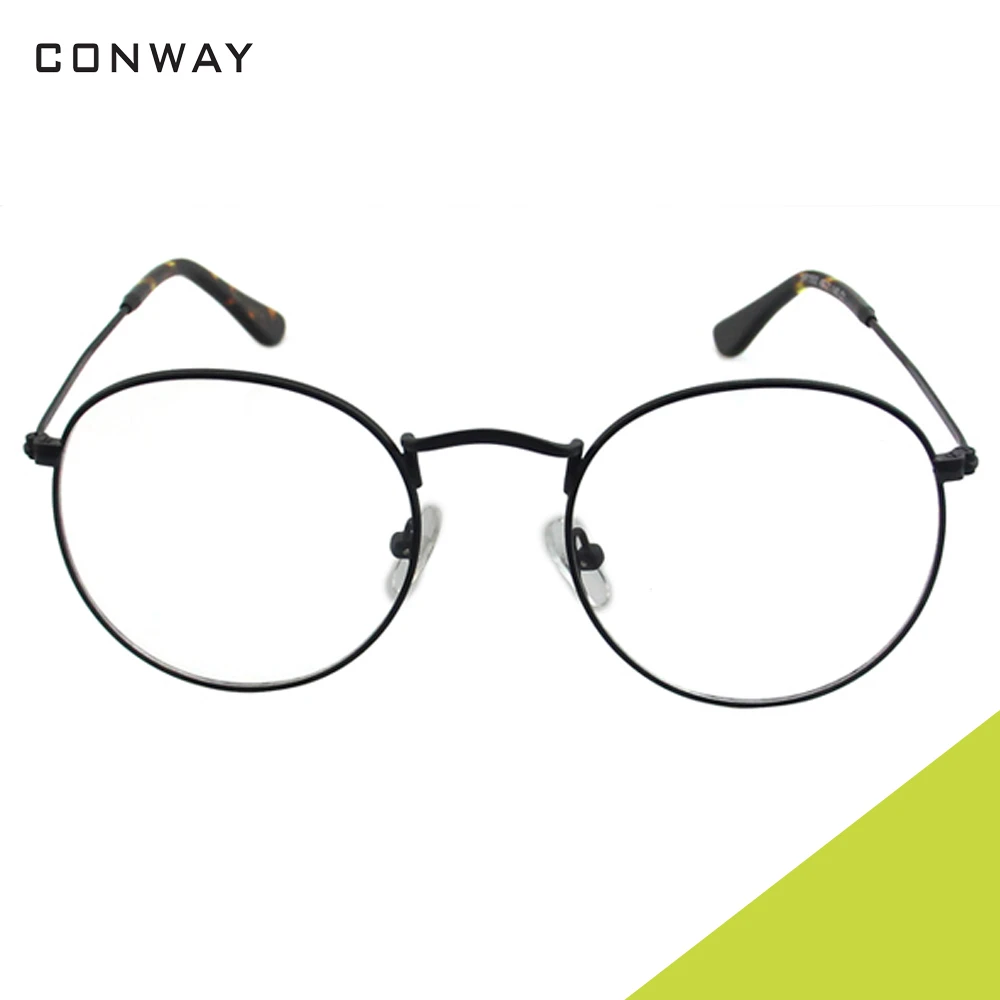 CONWAY, ретро круглая оправа для очков, для женщин и мужчин, Круглый, прозрачный, лен, без рецепта, очки, чехол, ткань