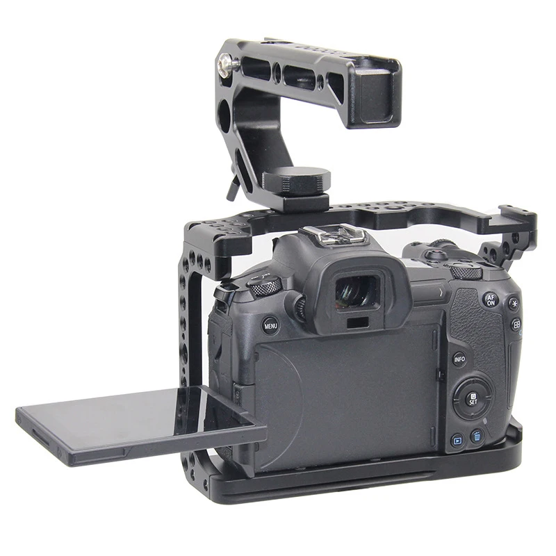 FFYY-камера клетка для Canon EOS R с холодным башмаком резьбовые отверстия для Magic Arm микрофон прикрепить