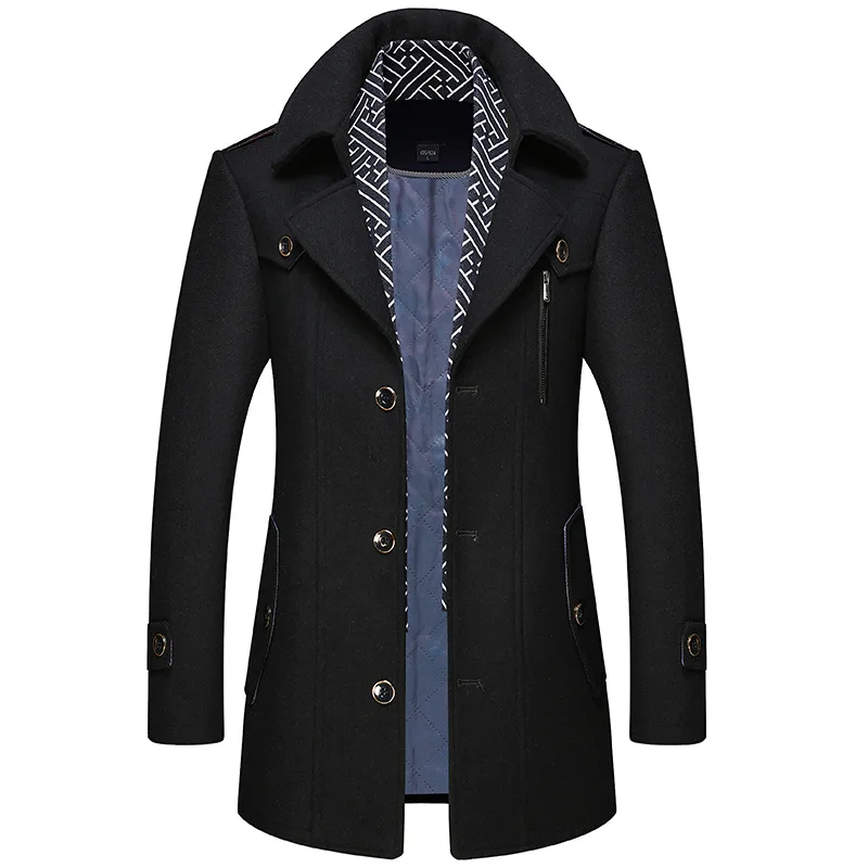 Men Coat Wool Overcoat Fashion Turn Collar Warm Male Coat Jackets Woolen Mens Coats Blends Scarf Casual Outwear Single Breasted Men Coat Wool Overcoat Fashion Turn Collar Warm Male Coat Jackets Woolen Mens Coats Blends Scarf Casual Outwear Single Breasted