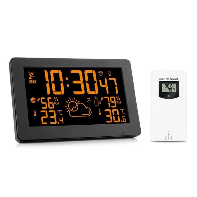 

Big deal Color Display Wireless Weather Station, Indoor Outdoor Digital Weather Thermometer Barometer EU Plug