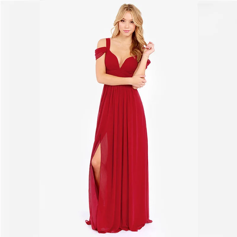 

Elegant Greek Style Long And to Chiffon Pleated Deep V Dress Luxury Cocktail Dress Haoduoyi