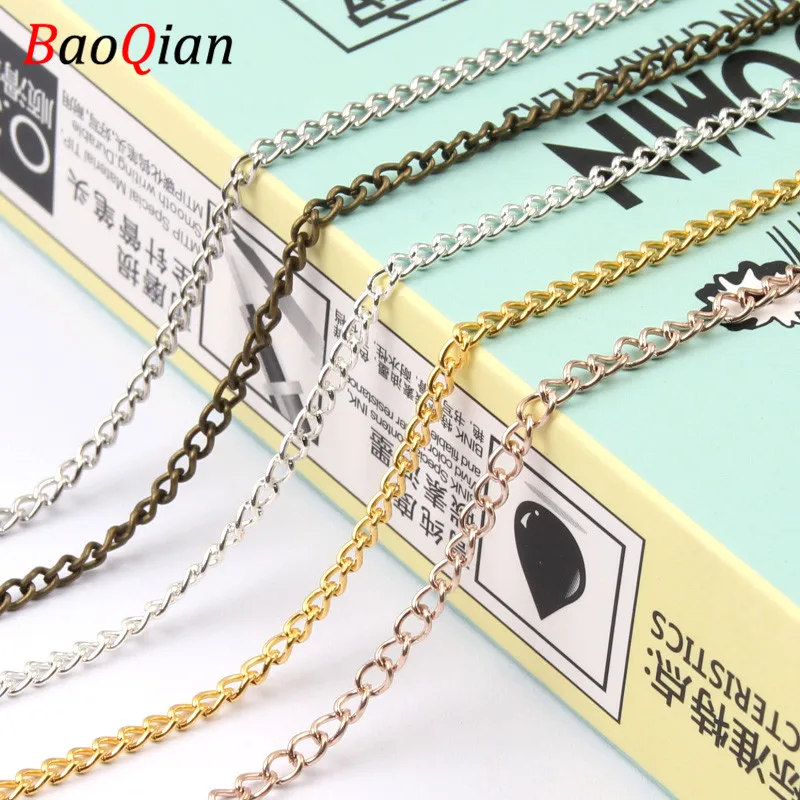 

1/2/3/4 /5M Multicolor Metal Chain For Handmade Necklace Bracelet Making DIY Jewelry Making Decorative Accessories