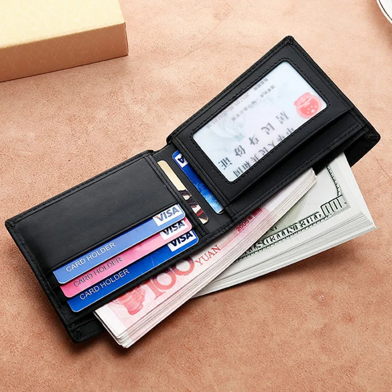 

2019 New Men Wallets Wallet Genuine Leather Designer Wallet Black Short Wallet Drivers License Wallet Business Card Wallet