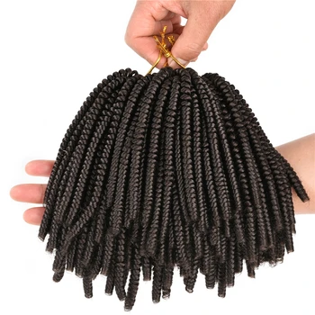 

Tight Spring Twist Synthetic Crochet Braiding Hair For Women Low Temperature Flame Retardant Fiber Crochet Hair 8" 110g 50 Roots