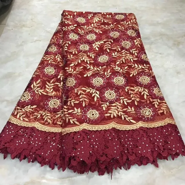 

2019 Real french lace With Stones embroidery African tulle lace fabric Nigerian Ghana evening dress high quality 5 yards