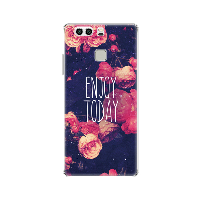 phone case for huawei P9 LITE PLUS 2016 soft tpu silicon back cover 360 full protective printing transparent coque