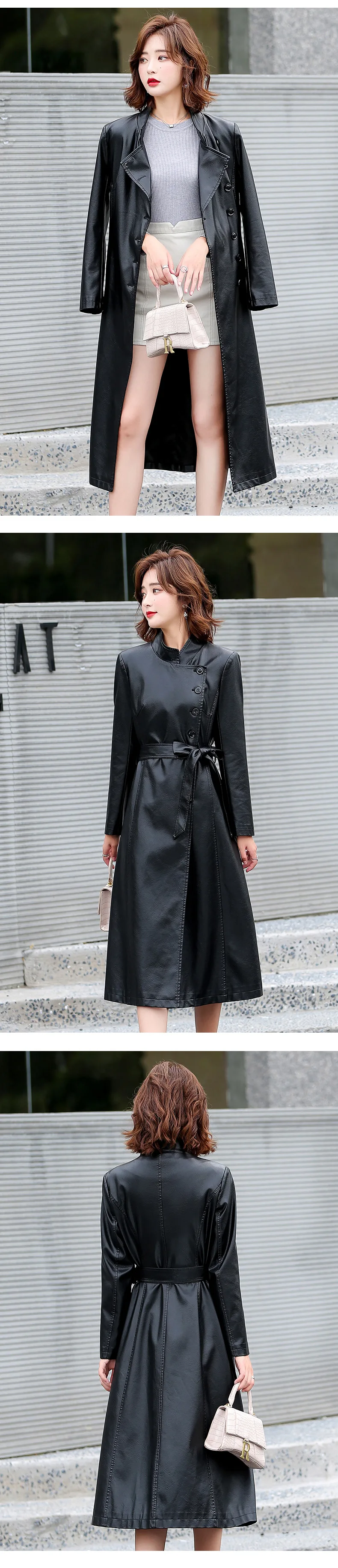 Coats de Couro para Mulher Grandes para as Mulheres Extra Longo Splicing Trench Vermelho Preto Verde Roupas Tamanhos 4xl 5xl Moda Outono 2022 7 grandes para as mulheres 4xl 5xl moda outono 2020
