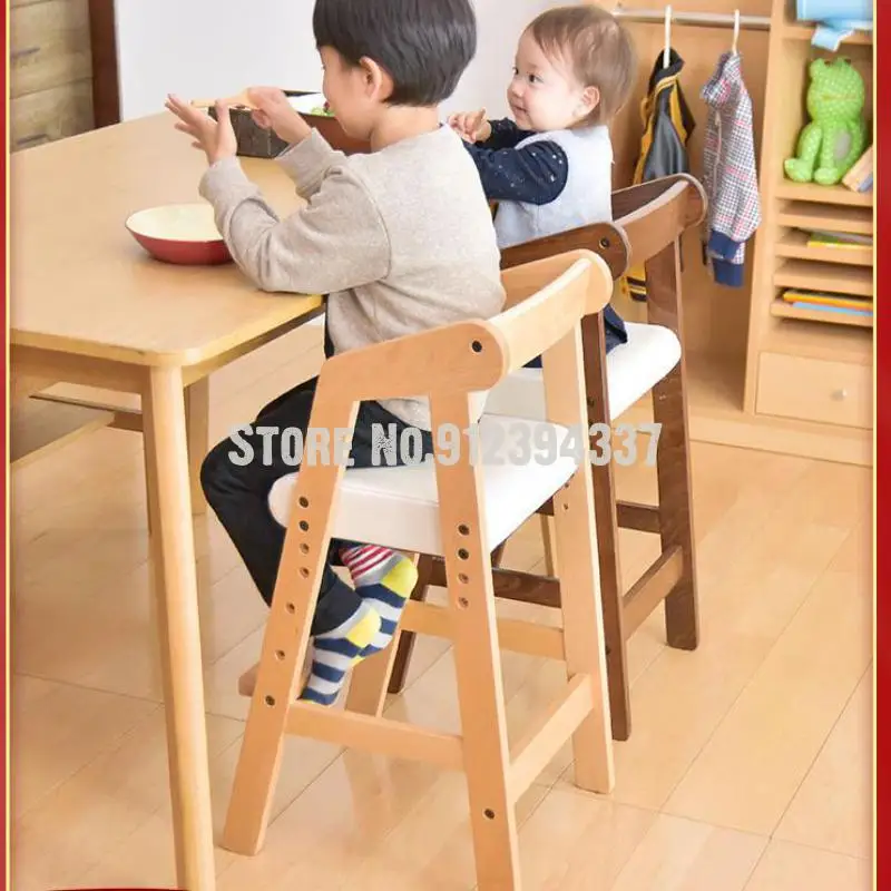 GEN Beech Children's Dining Chair Baby Seat Home Wooden Solid Wood Learning | Мебель