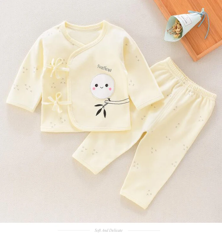 Newborn Baby Underwear Set Cotton Clothes for 0-3 Months Baby Spring Autumn Clothes Autumn Pants Soft Girls Boys Dress 2PCS Suit