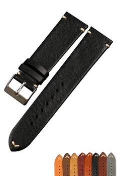 

PSTARY Retro minimalist genuine leather strap 18mm 19mm 20mm 21mm 22mm men's watch strap leather watch strap