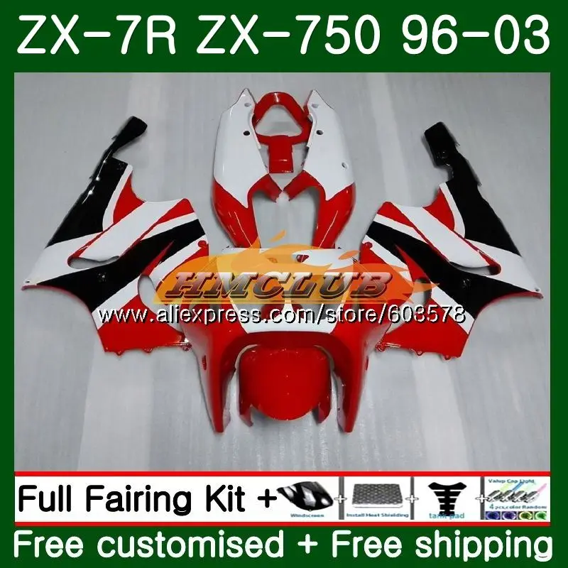 Средства ухода за кожей для KAWASAKI NINJA ZX750 ZX 7R 1996 1997 1998 1999 2003 26CL. 48 красное глянцевое пресс-ZX 7 R ZX 750 ZX-7R ZX7R 96 97 98 99 обтекатель - Цвет: No. 1