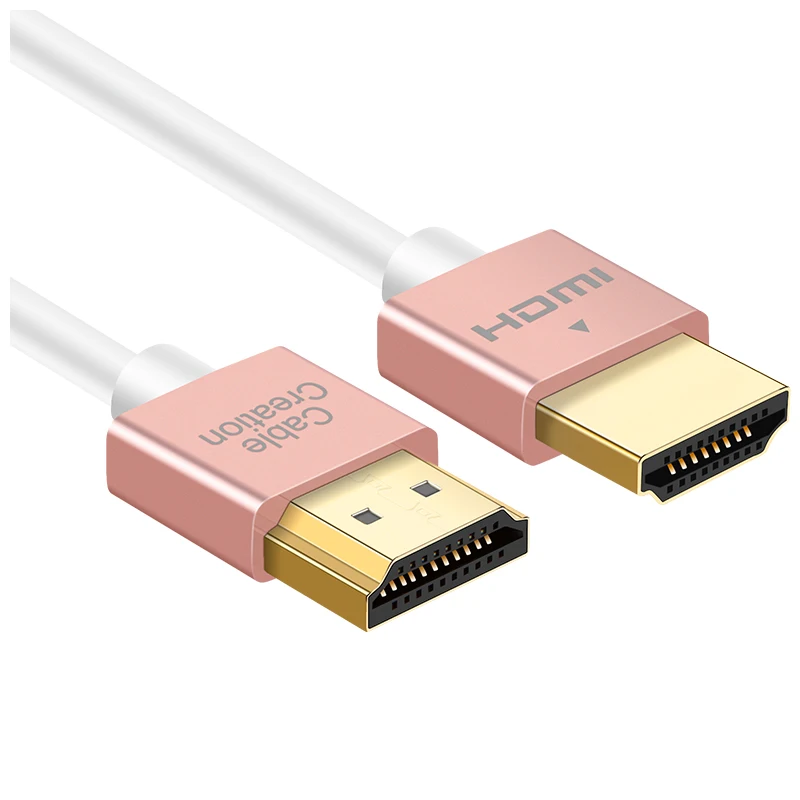 Ультра тонкий HDMI папа-папа HDMI 2,0 высокоскоростной ультра тонкий низкопрофильный кабель Поддержка 3D 4 k@ 60 Гц, возврат аудио для PS4 - Цвет: GOLD