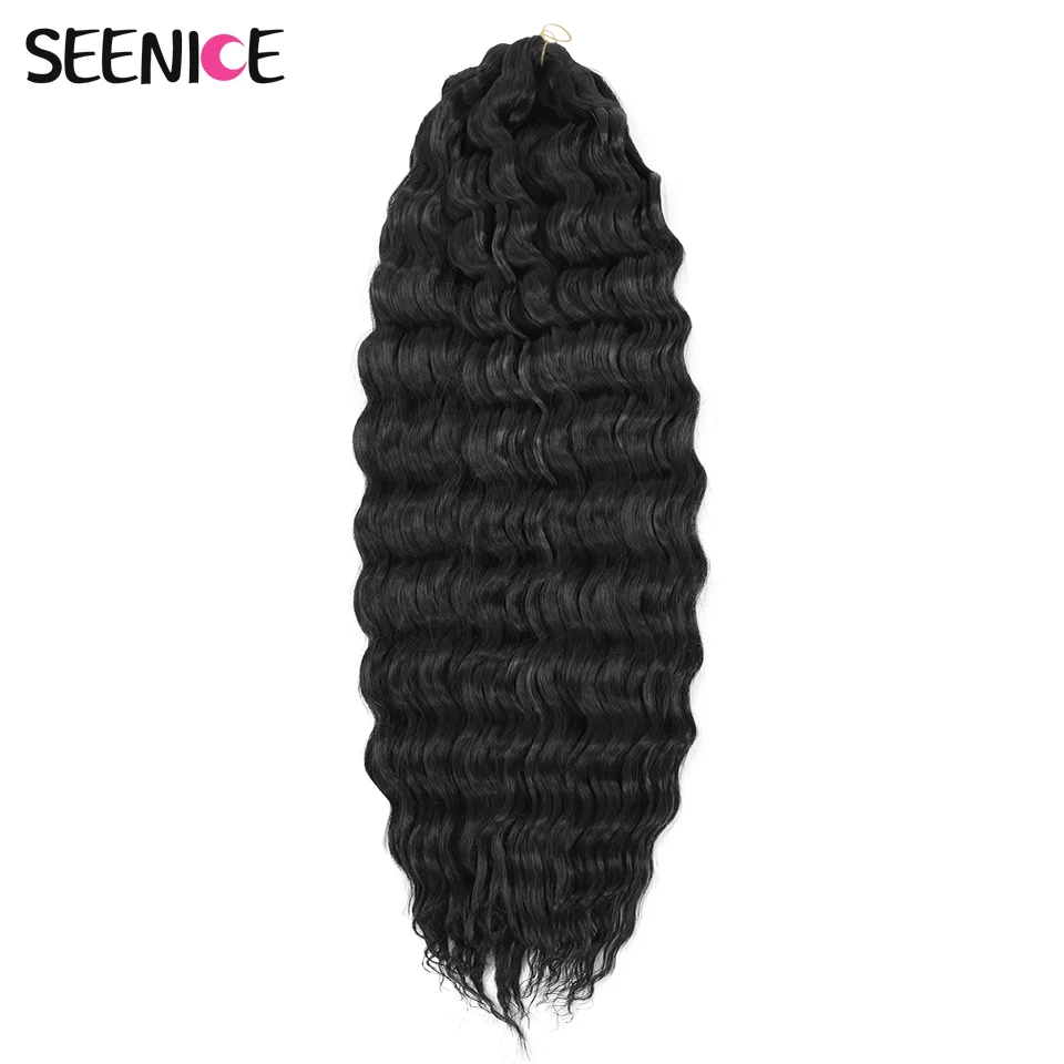 Deep Wave Twist Crochet Hair Natural Synthetic Afro Curls Crochet Braids Ombre Braiding Hair Extension For Women Low Tempreture