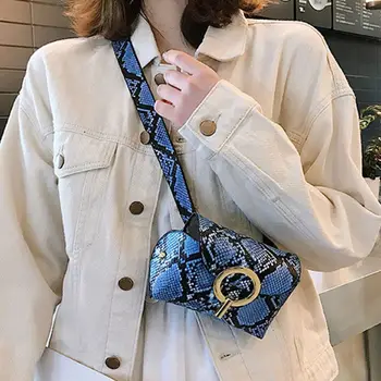 

Women Fashion Snakeskin Pattern Waist Bag Fanny Pack Belt Wallet Purse Adjustable Chest Shoulder Crossbody Bags