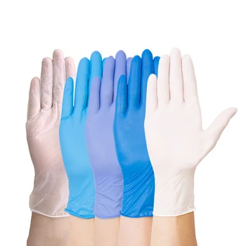 

100pcs Latex Gloves Disposable Nitrile Gloves Transparent Plastic Dishwashing Kitchen Blue white Kitchen Household Vinly Gloves