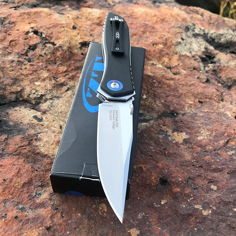 EDC Открытый инструмент шарикоподшипник ZT0640 CPM20CV лезвие Тактический нож складной нож Походный охотничий нож для выживания на открытом воздухе - Цвет: Черный