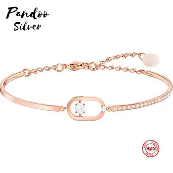 

PANDOO Fashion Charm Pure 925 Silver Original 1:1 Copy, Radiant Radiance Elegant Chic Wild Bracelet Female Luxury Jewelry Gifts