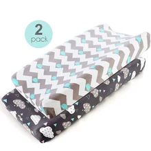 Housse de matelas à langer pour bébé, 2 pièces, drap de Table à langer extensible pour bébés garçons et filles, couches, tapis à langer, tapis de voyage