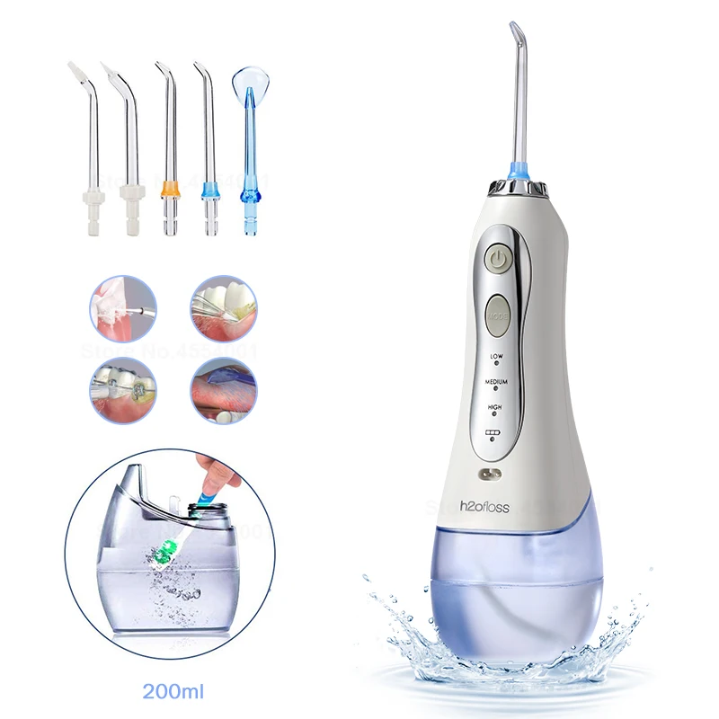 

New 3 Modes Cordless Oral Irrigator Portable Water Dental Flosser USB Rechargeable Water Jet Floss Tooth Pick 5 Jet Tips 300ml
