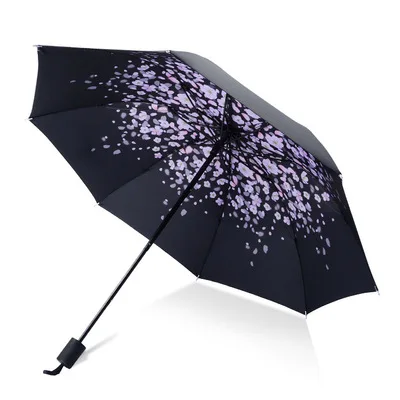 Портативный 3 складной мини карманный зонт от солнца, дождя, дождя, для женщин и мужчин, анти УФ Карманный Компактный зонтик, детский зонтик, подарок для девочки, Прямая поставка - Цвет: as picture