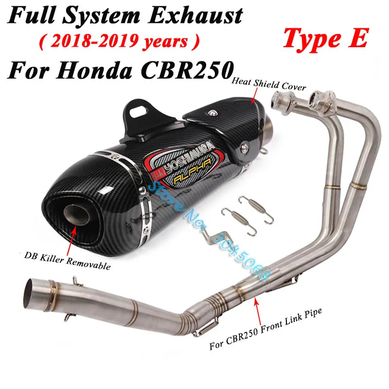 Type E Слипоны для Honda CBR250 CB250R мотоцикл Yoshimura выхлоп Escape модифицированный глушитель дБ Killer Передняя средняя труба - Цвет: Type E