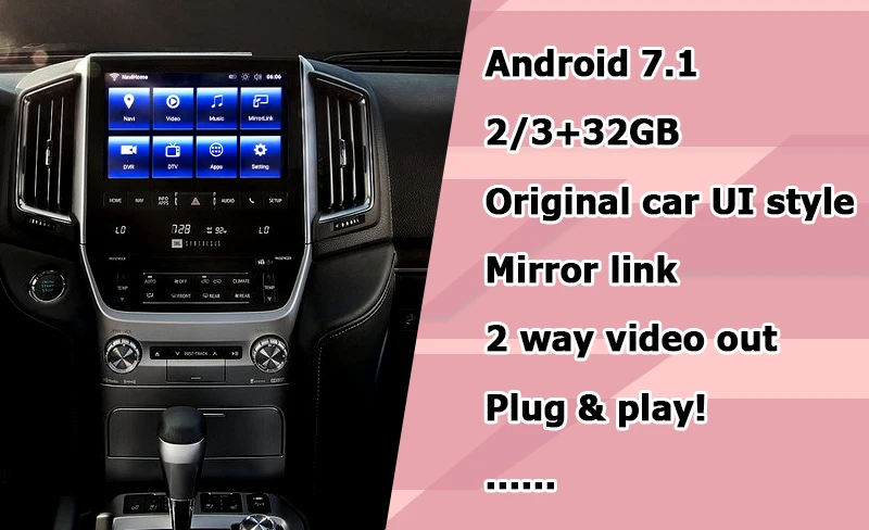 Pin-pin для Android/carplay интерфейсная коробка для Toyota Land Cruiser LC200 13-20 видео интерфейс с GVIF LVDS зеркальная ссылка