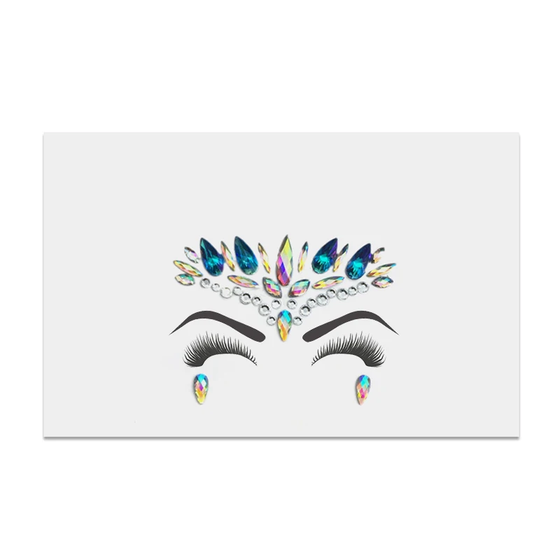 Temporary Rhinestone Glitter Tattoo Stickers Party Gems Body Jewels Temporary Face Flash Makeup Jewels Tattoos Fake Festival