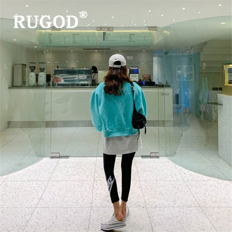 RUGOD новые зимние теплые женские толстовки с v-образным вырезом и длинным рукавом, толстые вязаные Модные женские повседневные корейские Топы ярких цветов
