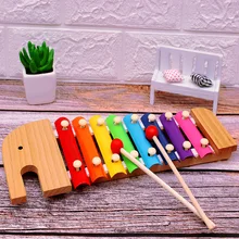 Детская деревянная игрушка строительные блоки слон музыкальная шкатулка ручной стук фортепиано ударный инструмент для раннего развития