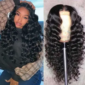 

13X6 13X4 Lace Front Human Hair Wigs Pre Plucked 150 Density Remy Brazilian Loose Deep Wave Lace Front Wig For Black Women