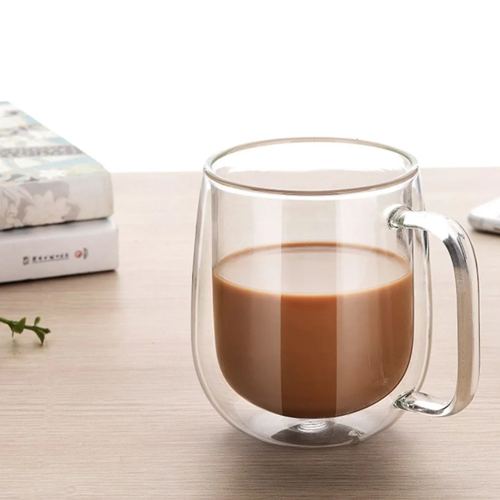 Coffee Or Tea Mugs Drinking Glasses Double Wall Thermal Insulated Cup