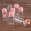 5pcs Dia 27mm 8ml/15ml/20ml/25ml Glass Bottles Glass Jars with Pink Plastic Lids Spice Jars Glass vessels Message Bottles 5